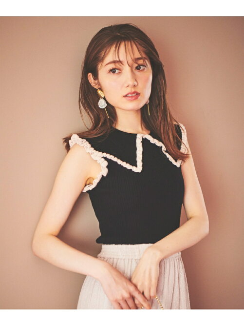 31 Sons De Mode 美人百花6月号掲載 トリミングカラーノースリーブニット Rakuten Fashion 楽天ファッション 旧楽天ブランドアベニュー Cv0312