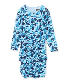 A BATHING APE ABC CAMO MESH GATHERED ONEPIECE L ア ベイシング エイプ ワンピース・ドレス ワンピース ブルー グリーン ピンク【送料無料】