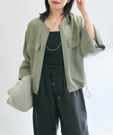 【SALE／40%OFF】RIVE DROITE 【接触冷感】アセテートツイルブルゾン リヴドロワ ジャケット・アウター ブルゾン・ジャンパー カーキグリーン ブラック ベージュ【送料無料】