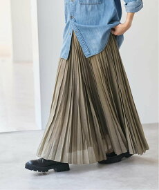【SALE／30%OFF】Spick & Span シアーランダムプリーツスカート スピックアンドスパン スカート ロング・マキシスカート グレー カーキグリーン【送料無料】