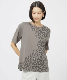 【SALE／27%OFF】EVEX by KRIZIA 【ウォッシャブル】スラッシュパンサープリントプルオーバーカットソー エヴェックス バイ クリツィア トップス カットソー・Tシャツ ホワイト グレー ブルー【送料無料】