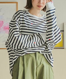 【SALE／30%OFF】coen SunnySports別注ハートチビ刺繍ロングスリーブTシャツ コーエン トップス カットソー・Tシャツ ホワイト グレー ブラック