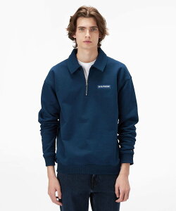 【SALE/50%OFF】TOMMY HILFIGER スモールモノタイプツイル1/4ジップトレーナー トミーヒルフィガー トップス スウェット・トレーナー ネイビー【送料無料】
