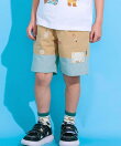 【接触冷感/お揃い】アイス貝殻総柄刺しゅう切り替えショートパンツ(80~130cm)
