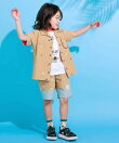 【接触冷感/お揃い】アイス貝殻総柄刺しゅう切り替えショートパンツ(80~130cm)