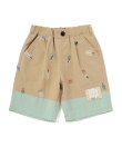 【接触冷感/お揃い】アイス貝殻総柄刺しゅう切り替えショートパンツ(80~130cm)