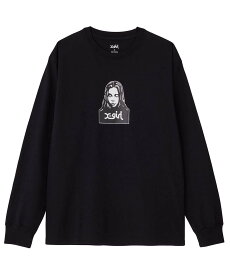 X-girl FACE LS TEE ロンT X-girl エックスガール トップス カットソー・Tシャツ ブラック ホワイト【送料無料】