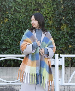 BEAMS HEART WOMEN BEAMS HEART / �u�[�N�� �}���`�`�F�b�N �X�g�[�� �r�[���X �n�[�g �t�@�b�V�����G�� �}�t���[�E�X�g�[���E�l�b�N�E�H�[�}�[ �C�G���[ �x�[�W�� �O���[�� �I�����W �u���[�y������