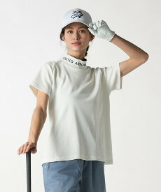 UNITED ARROWS GOLF ウィメンズ ロゴ モックネック ポロシャツ ユナイテッドアローズ スポーツ・アウトドア用品 ゴルフグッズ ホワイト ブラック【送料無料】