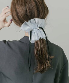 SMELLY ドローコードシアーシュシュ スメリー ヘアアクセサリー ヘアゴム カーキグリーン ブラック ホワイト