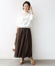 【実力派ベーシック】<接触冷感/UVカット/吸水速乾/洗濯機可能>SUUSUU ギャザー フレア ワイドパンツ