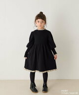 riziere バイカラーフリルニットワンピース リジェール ワンピース・ドレス ワンピース ブラック【送料無…