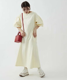 CONVERSE TOKYO WOMEN PUFF SLEEVE MERMAID DRESS コンバーストウキョウ ワンピース・ドレス ワンピース ホワイト ベージュ ブラック【送料無料】