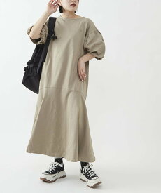 CONVERSE TOKYO WOMEN PUFF SLEEVE MERMAID DRESS コンバーストウキョウ ワンピース・ドレス ワンピース ホワイト ベージュ ブラック【送料無料】