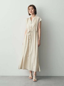 YECCA VECCA 【ORGABITS】ドロストギャザーシャツワンピース/24SS イェッカヴェッカ ワンピース・ドレス ワンピース ベージュ ホワイト ピンク【送料無料】