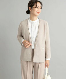 URBAN RESEARCH DOORS ツィードVネックロングジャケット アーバンリサーチドアーズ ジャケット・アウター テーラードジャケット・ブレザー ブラウン ネイビー【送料無料】