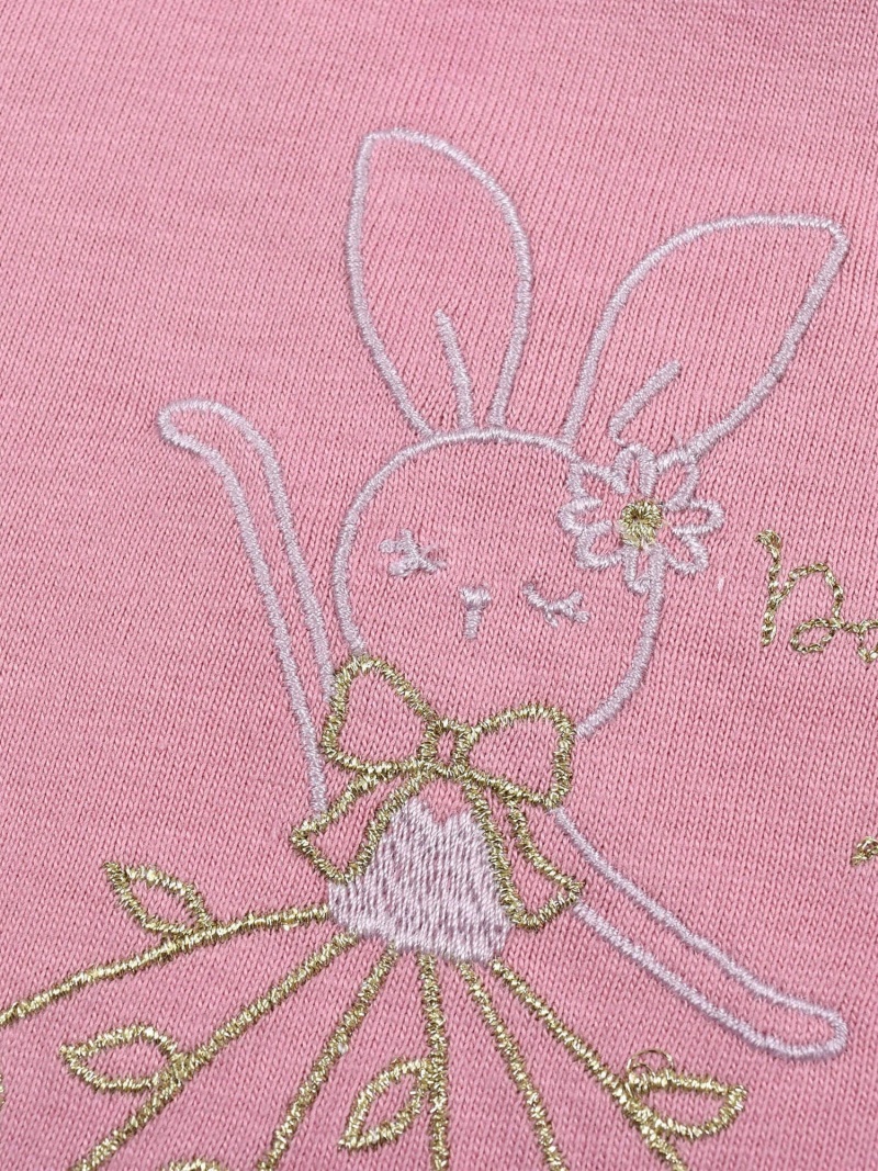バレリーナ 刺繍 ロゴ 天竺 Tシャツ (80~130cm)