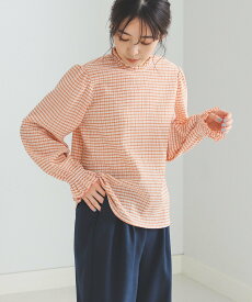 【SALE／50%OFF】BEAMS HEART BEAMS HEART / フリルカラー ギンガム ブラウス ビームス アウトレット トップス シャツ・ブラウス グリーン オレンジ ネイビー