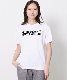 Arnold Palmer フロッキーロゴシェア 半袖Tシャツ アーノルド パーマー トップス カットソー・Tシャツ ホワイト ブラック ブラウン