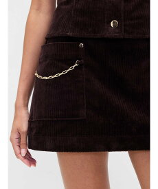 【SALE／69%OFF】GAP (W)コーデュロイ チェーンポケット ミニスカート・スコート ギャップ スカート ミニスカート ブラウン