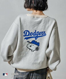 【SALE／30%OFF】FREAK'S STORE MLB×PEANUTS ジャガードニット 25AW フリークスストア トップス ニット グレー ホワイト【送料無料】