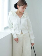 SNIDEL 【多色展開】フリルショートジップパーカー スナイデル トップス パーカー・フーディー ワインレ…