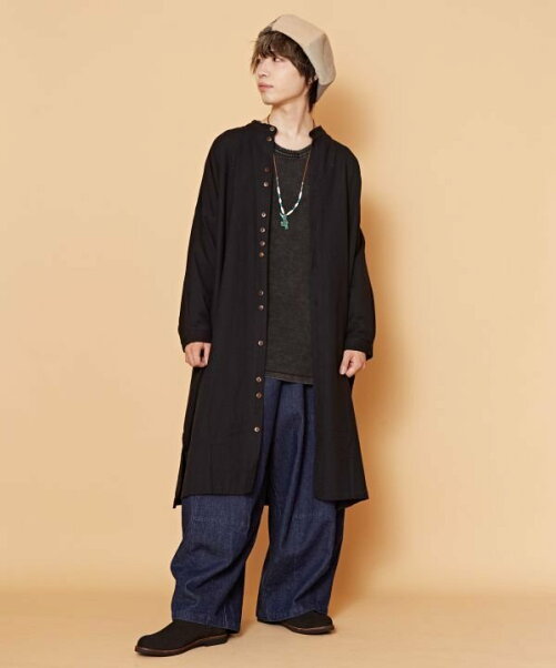 チャイハネ 無地コットンバンドカラーロングシャツ ユニセックス Rakuten Fashion 楽天ファッション 旧楽天ブランドアベニュー V318