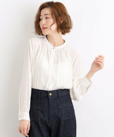 【SALE／19%OFF】grove ヴィンテージサテンパイピングブラウス グローブ トップス シャツ・ブラウス ホワイト ピンク ブルー ネイビー