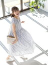 coen 【『リンネル』6月号掲載・CM着用アイテム・Market】ストライプマキシワンピース コーエン ワンピース【送料無料】