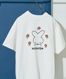 【SALE／50%OFF】FREAK'S STORE 別注/Nijntje/ナインチェ miffy/ミッフィー フラワープリント 半袖Tシャツ【限定展開】 25SS フリークスストア トップス カットソー・Tシャツ ホワイト ブラック