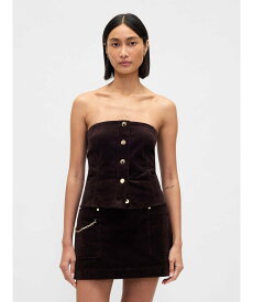 【SALE／66%OFF】GAP (W)コーデュロイ ストラップレス クロップド ベスト ギャップ トップス その他のトップス ブラウン