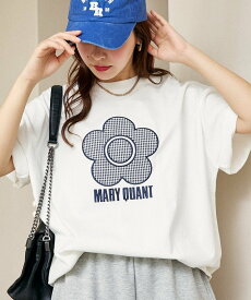 【SALE／20%OFF】MARY QUANT 異素材デイジーアートTシャツ 限定展開 フリークスストア トップス カットソー・Tシャツ ブラック グレー ホワイト【送料無料】