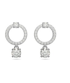 SWAROVSKI 【公式】【スワロフスキー】Attract フープピアス, ラウンドカット, ホワイト, ロジウム・プレーティング スワロフスキー アクセサリー・腕時計 ピアス ホワイト【送料無料】