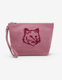 Maison Kitsune Maison Kitsune/(W)FOX HEAD ZIPPED POUCH メゾン キツネ 財布・ポーチ・ケース ポーチ ブルー ピンク【送料無料】