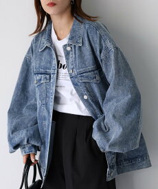 【SALE／31%OFF】Riberry オーバーサイズデニムジャケット リベリー ジャケット・アウター デニムジャケット ブラック ブルー【送料無料】