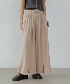 【SALE／30%OFF】emi+ フロントスリットワイドパンツ エミプラス パンツ ジーンズ・デニムパンツ ベージュ ブラック ブラウン グリーン【送料無料】