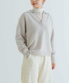 【SALE／50%OFF】URBAN RESEARCH カシミヤ混強縮キーネックニットプルオーバー アーバンリサーチ トップス ニット レッド ブラウン ベージュ【送料無料】