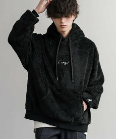KANGOL KANGOL ロゴ刺繍シャギーボアフリースプルオーバーパーカー ロッキーモンロー トップス パーカー・フーディー ブラック グレー ホワイト ベージュ ネイビー ブラウン【送料無料】