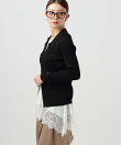 レースヘムノースリーブTシャツ