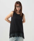 レースヘムノースリーブTシャツ
