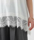 レースヘムノースリーブTシャツ
