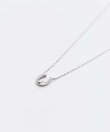【SV】バテイダイヤモンドネックレス/金属アレルギー対応<全長約39�p+6cm>