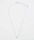 【SV】バテイダイヤモンドネックレス/金属アレルギー対応<全長約39�p+6cm>