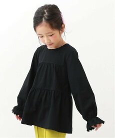 devirock ティアード長袖チュニック デビロック 子供服 キッズ デビロック トップス カットソー・Tシャツ パープル グリーン ブラック ホワイト オレンジ