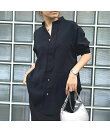 ライトシアーサテンコンビシャツ