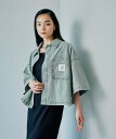 LEPSIM BIGデニムショート5分袖シャツ レプシィム トップス シャツ・ブラウス ブルー グリーン ピンク パープル【送料無料】