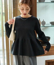 FREAK'S STORE ウォッシャブル ペプラム ニット プルオーバー【限定展開】 25AW フリークスストア トップス ニット ベージュ ブラック ブラウン レッド ネイビー【送料無料】