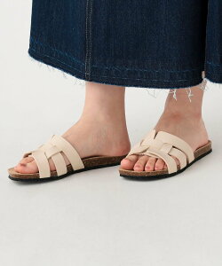 BEAMS HEART WOMEN �E�[�u�� �t���b�g �T���_�� �r�[���X �n�[�g �V���[�Y�E�C �T���_�� �O���[�� �z���C�g �u���b�N�y���������z