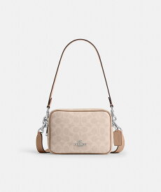 【SALE／30%OFF】COACH OUTLET 【公式】ミニ キャリー クロスボディ バッグ・シグネチャー キャンバス コーチ　アウトレット バッグ ショルダーバッグ ベージュ【送料無料】
