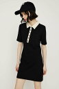 SLY BI COLOR COLLAR ショートワンピース スライ ワンピース・ドレス ワンピース ブラック ベージュ ネイビー【送料無料】